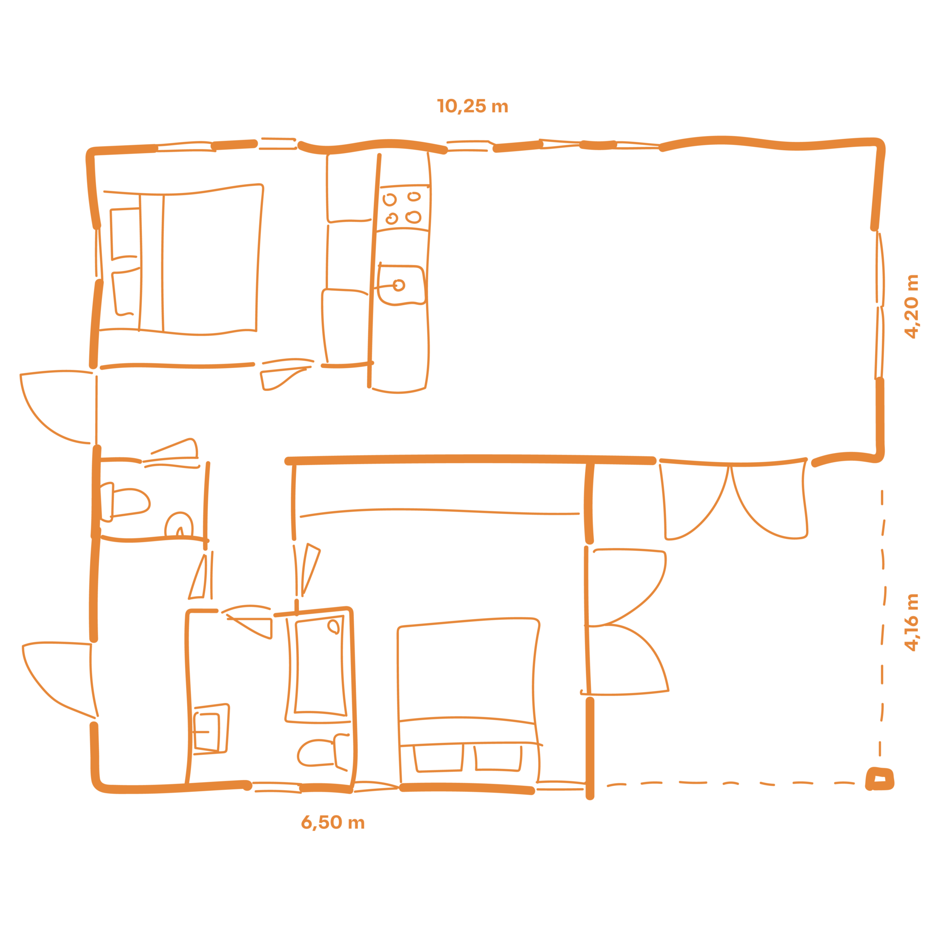 Plattegrond stacaravan LACET Elano