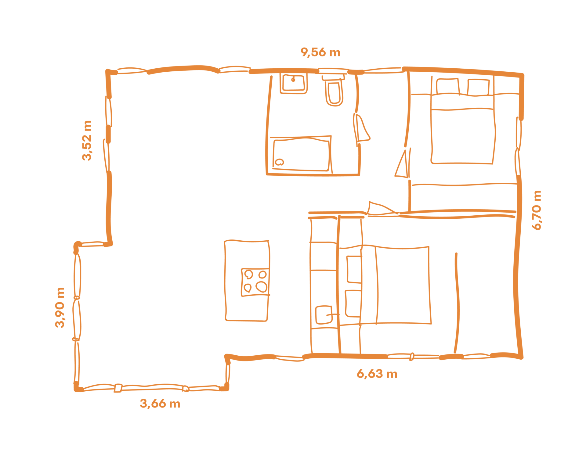 Plattegrond stacaravan LACET Enzian