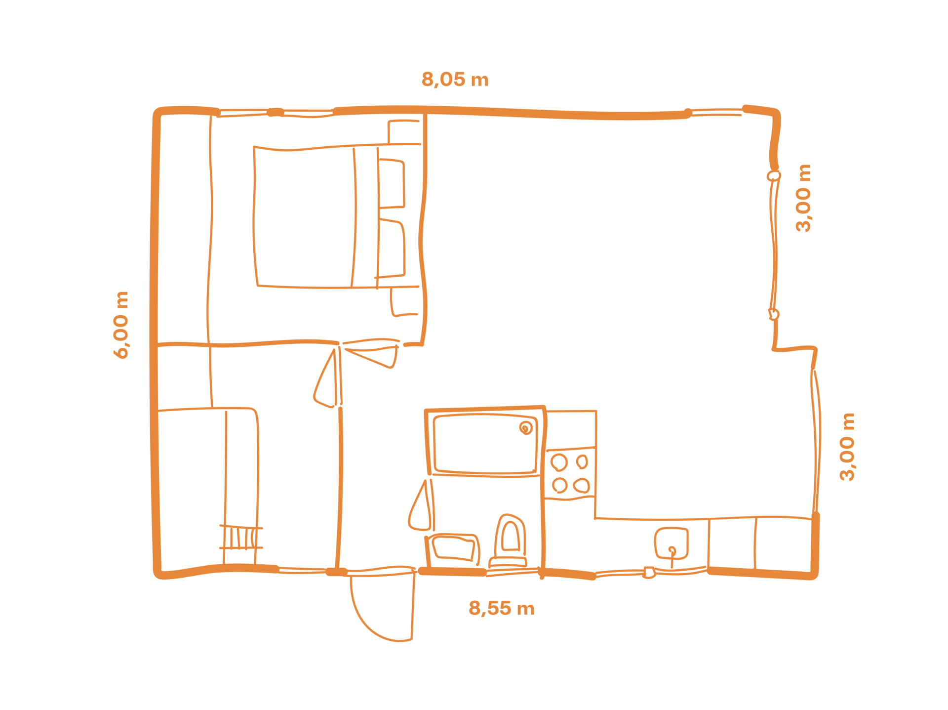 Plattegrond stacaravan LACET Flair