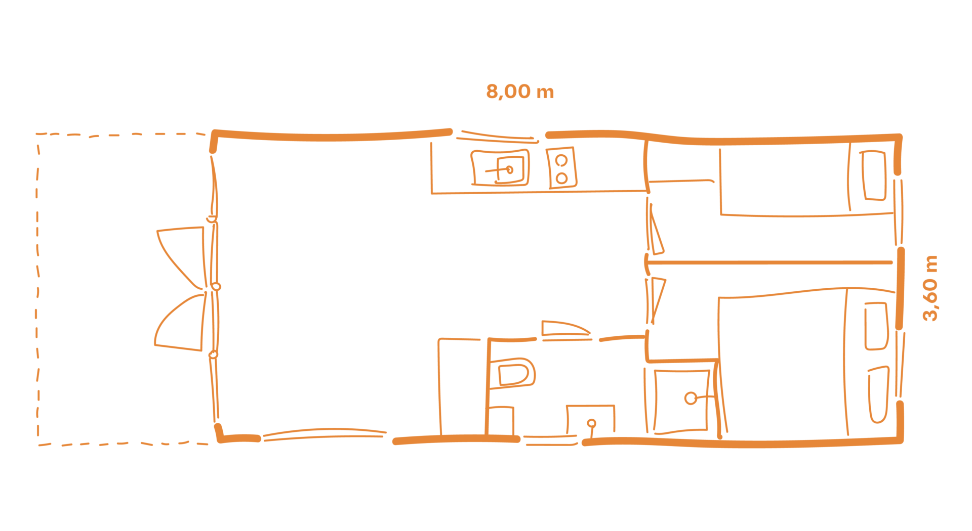Plattegrond stacaravan LACET Marlin Beach