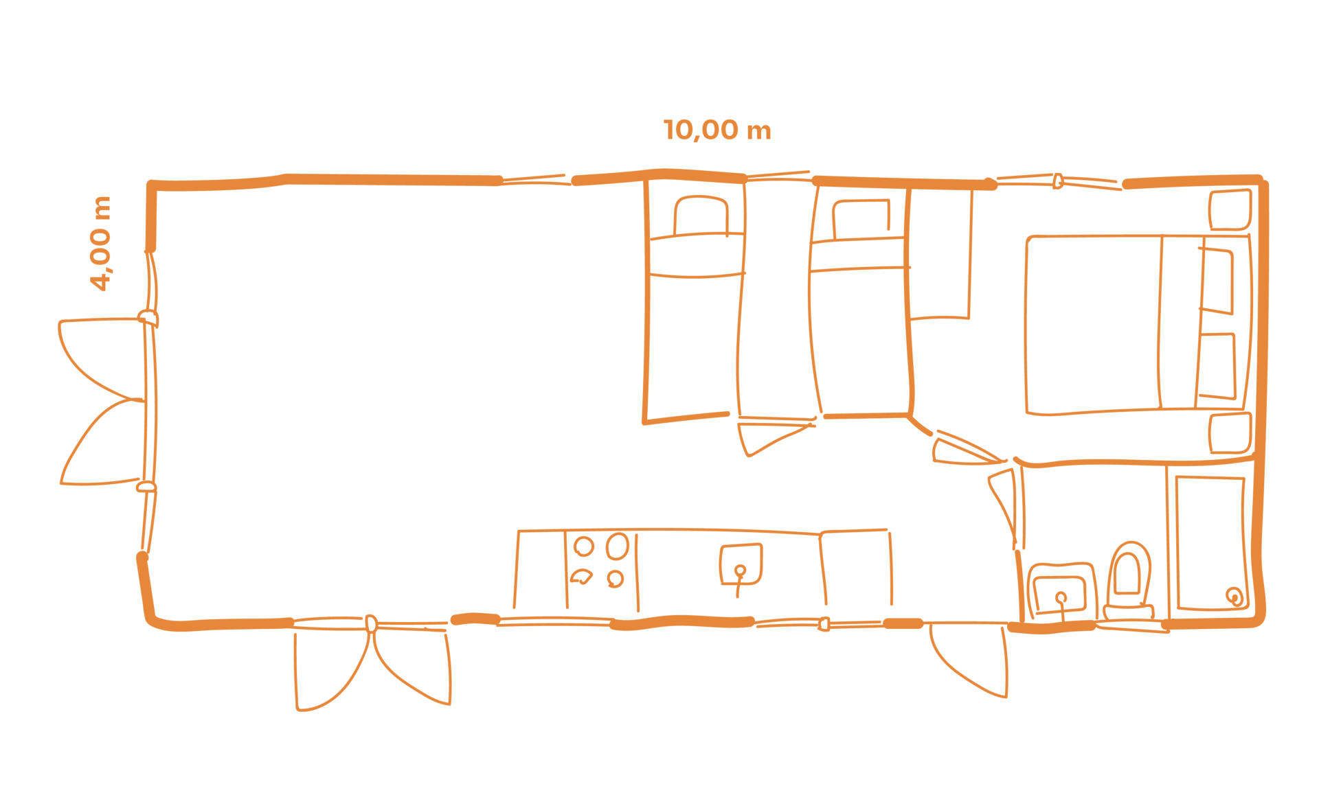 Plattegrond stacaravan LACET Nobel