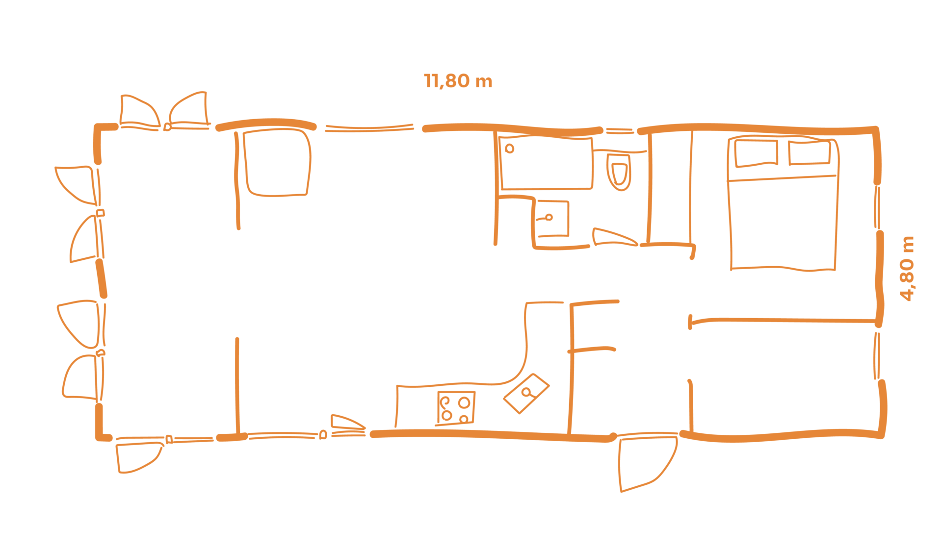 Plattegrond stacaravan LACET Nordica