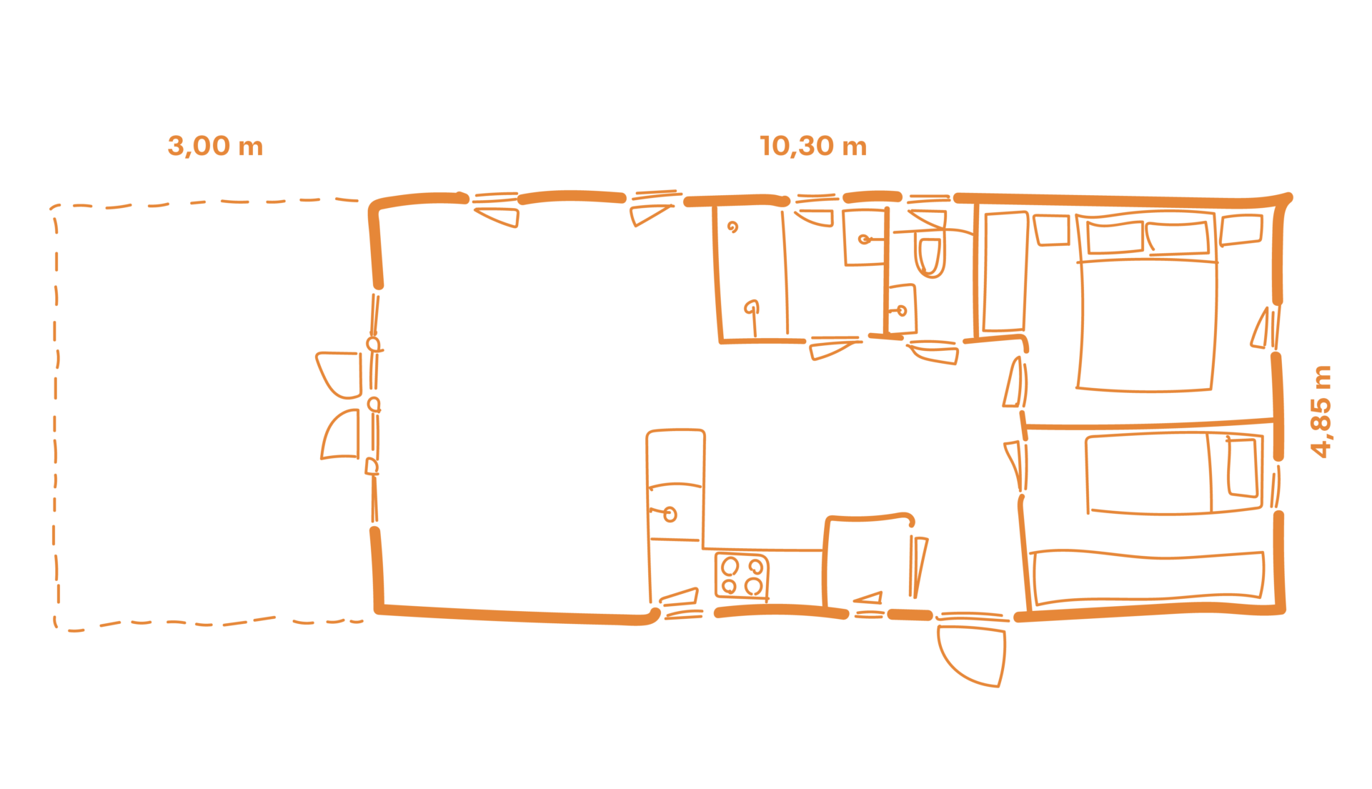 Plattegrond LACET Oregon 50m2